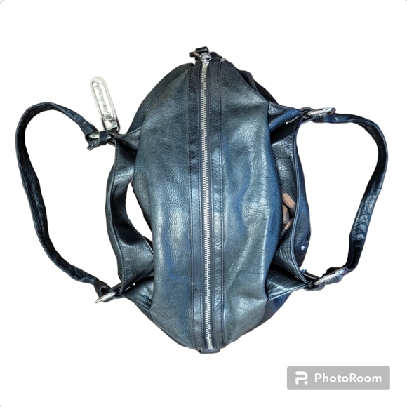 B. Makowsky Black leather satchel shoulder bag - Picture 3 of 8